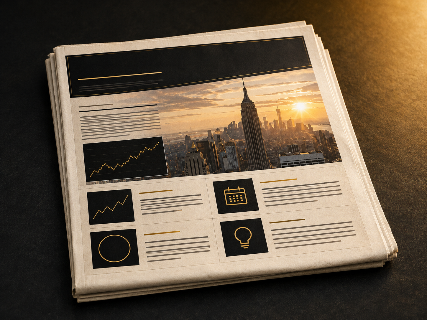 A premium financial newspaper featuring a New York market scene